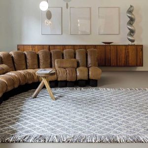alfombra contemporánea / a cuadros / de lana / de viscosa