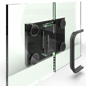 bisagra para puerta de cristal / para ducha / de zamak / con sistema de cierre automático