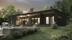 casa de madera apilada