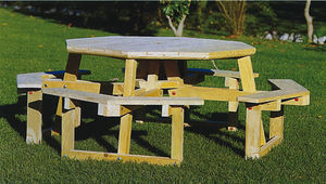 conjunto de mesa y banco contemporáneo