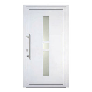 puerta de entrada / abatible / de PVC / semividriada