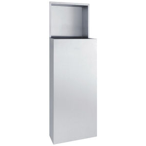 cubo de basura higiénico / empotrable / de acero inoxidable / contemporáneo