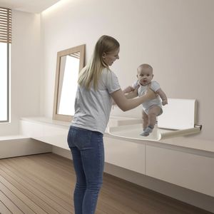 estación para cambio de pañales de acero inoxidable / de aluminio / de pared / para el sector servicios