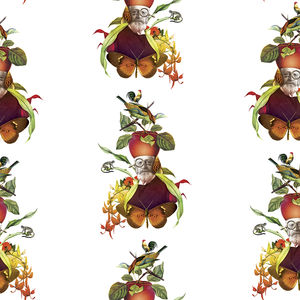 papel pintado moderno / de textil no tejido / con motivos florales / aspecto tela