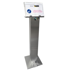 dispensador de gel hidroalcohólico en isla