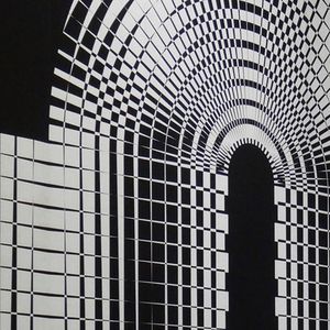 papel pintado contemporáneo / con motivos geométricos / de efecto dimensional / blanco