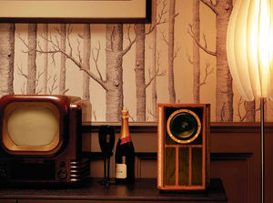 altavoz de estantes