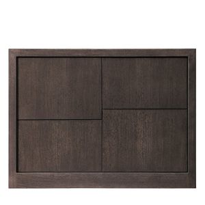 mesilla de noche moderna / de nogal / rectangular / con cajón