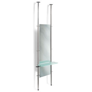 tocador contemporáneo / de acero inoxidable / de vidrio / de pared