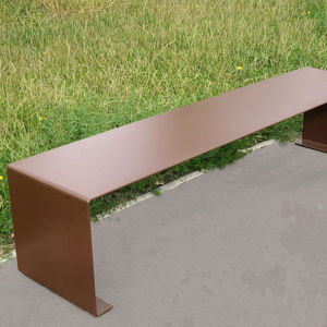 conjunto de mesa y banco de diseño original / moderno / de acero / de interior