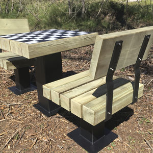 conjunto de mesa y banco contemporáneo