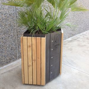 jardinera de acero galvanizado / de acero COR-TEN® / rectangular / contemporánea