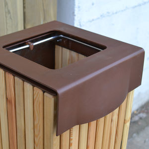 cubo de basura público / empotrable / de acero / de acero galvanizado