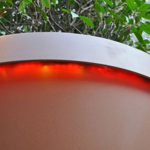 jardinera de acero galvanizado / redonda / contemporánea / para espacio público