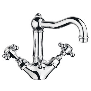 grifo mezclador para lavabo / de libre instalación / de latón / de baño