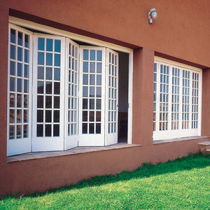 Puerta de garaje seccional - INDUS CURVE : SF/SM - SAHECO - de madera