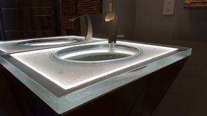encimera de lavabo de vidrio