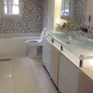 encimera de lavabo de vidrio
