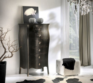 cajonera de estilo / de madera lacada / negra