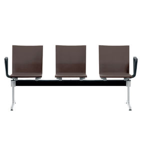 hileras de sillas de acero / de aluminio fundido / de poliuretano / 3 plazas