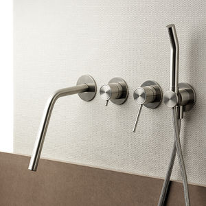 grifo monomando de bañera / de pared / empotrable / de acero inoxidable