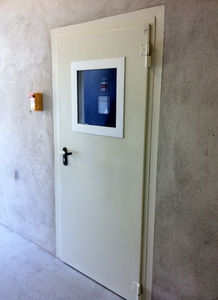 puerta de interior / abatible / de metal / acústica