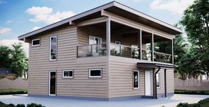 casa de madera maciza apilada