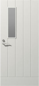 puerta de entrada / abatible / de madera / con aislamiento térmico