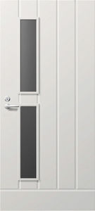 puerta de entrada / abatible / de madera / con aislamiento térmico