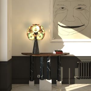 lámpara de mesa / de diseño original / de latón / de níquel