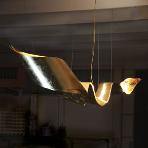 lámpara suspendida / contemporánea / de aluminio / hecha a mano