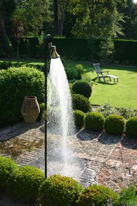 ducha par jardín para piscina / de madera / de acero inoxidable / para uso residencial