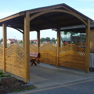 cubierta para aparcamiento de madera