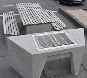 conjunto de mesa y banco contemporáneo