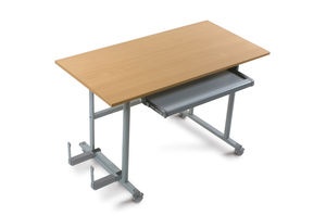 mesa de ordenador contemporánea / rectangular / para el sector servicios / ajustable en altura