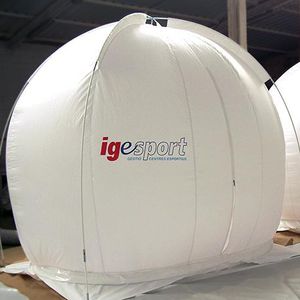 estructura hinchable con membrana de PVC