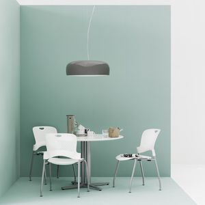 silla de visita contemporánea / con reposabrazos / apilable / de tejido