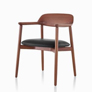 silla de visita clásica / con reposabrazos / tapizada / de madera
