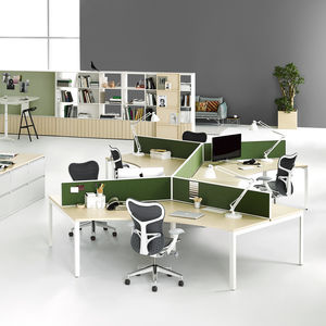 escritorio para open space / de chapa de madera / de material laminado / de metal