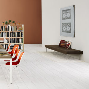 banqueta modular / contemporánea / de tejido / de acero