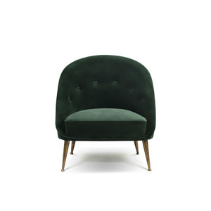 sillón moderno / de terciopelo / de latón / verde