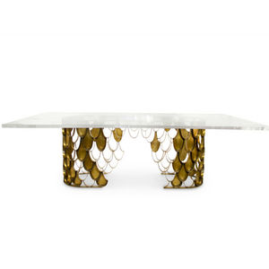 Mesa de comedor de PMMA, Mesa de comedor de fibra acrílica Mesa redonda acrílico amarillo y tapa de vidrio. Medidas (cm