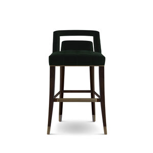 silla de bar contemporánea / tapizada / de terciopelo / de algodón