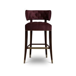 silla de bar contemporánea / tapizada / de terciopelo / de algodón