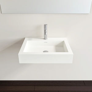 lavabo suspendido / rectangular / de resina mineral / contemporáneo