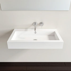 lavabo suspendido / rectangular / de resina mineral / contemporáneo