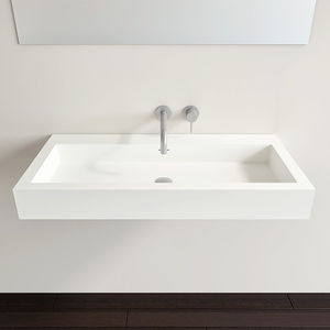 lavabo suspendido / rectangular / de resina mineral / contemporáneo