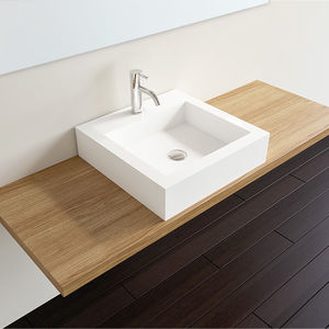 lavabo sobre encimera / cuadrado / de resina mineral / contemporáneo