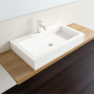 lavabo sobre encimera / rectangular / de resina mineral / contemporáneo