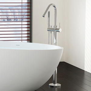 grifo monomando para lavabo / para bañera / para suelo / de latón cromado